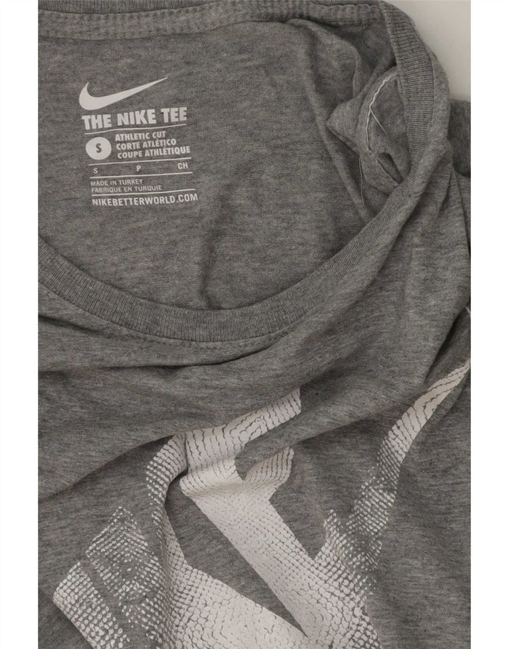 T-shirt grafica Nike da uomo con taglio atletico, piccola, grigia chiazzata