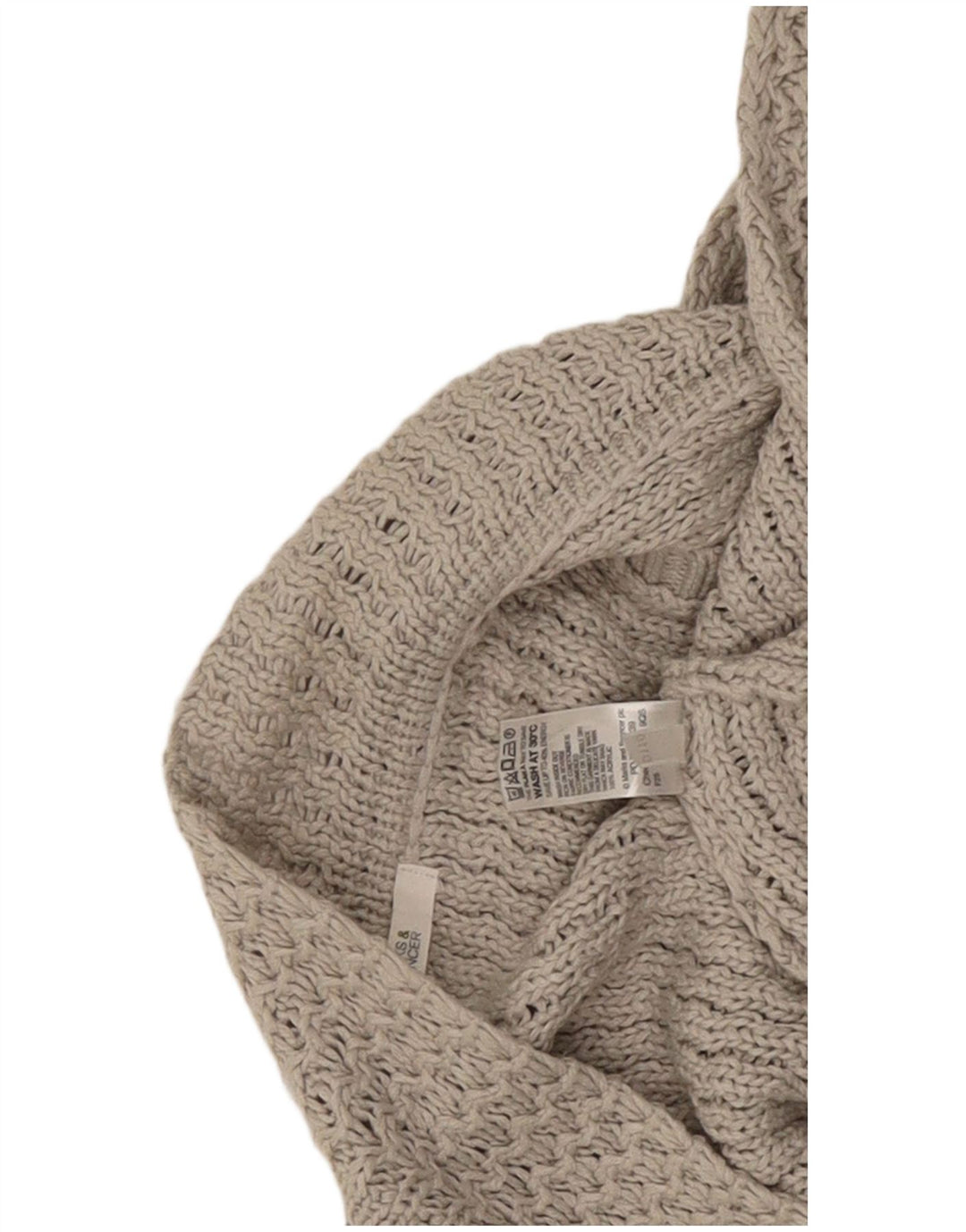 Maglione cardigan aperto senza maniche da donna Marks & Spencer UK 10 piccolo grigio