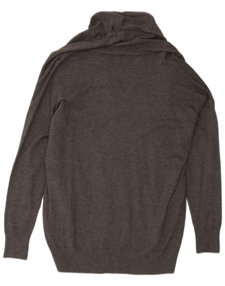 Maglione cardigan oversize da donna Zara UK 16 grande viscosa grigia