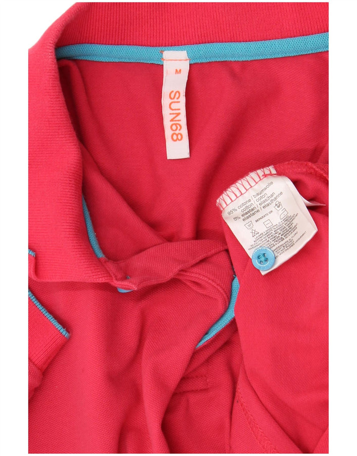 Polo da uomo Sun68 in cotone rosa medio