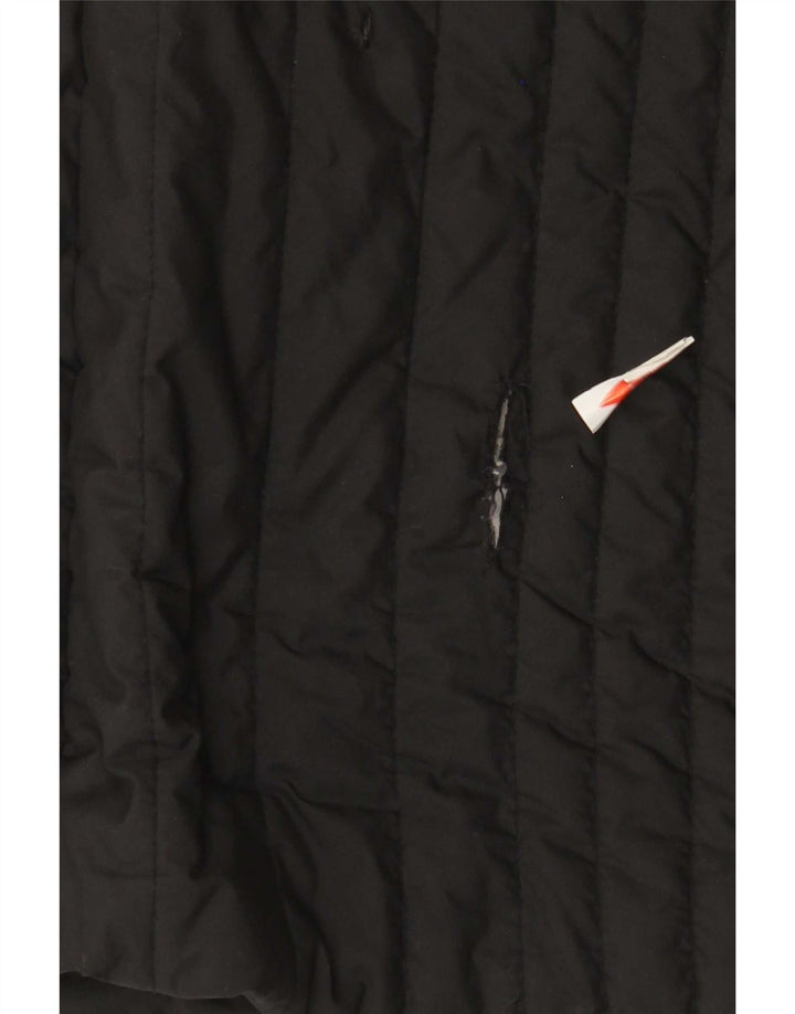 Cappotto imbottito da donna vintage UK 10 piccolo poliestere nero
