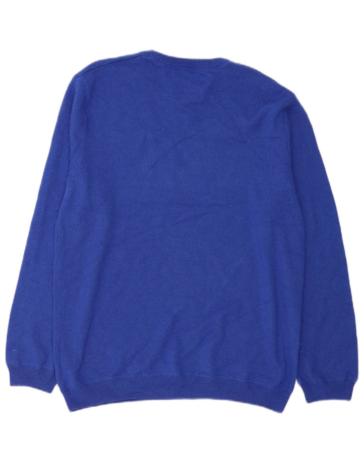 Maglione maglione girocollo da uomo Marks & Spencer grande lana blu