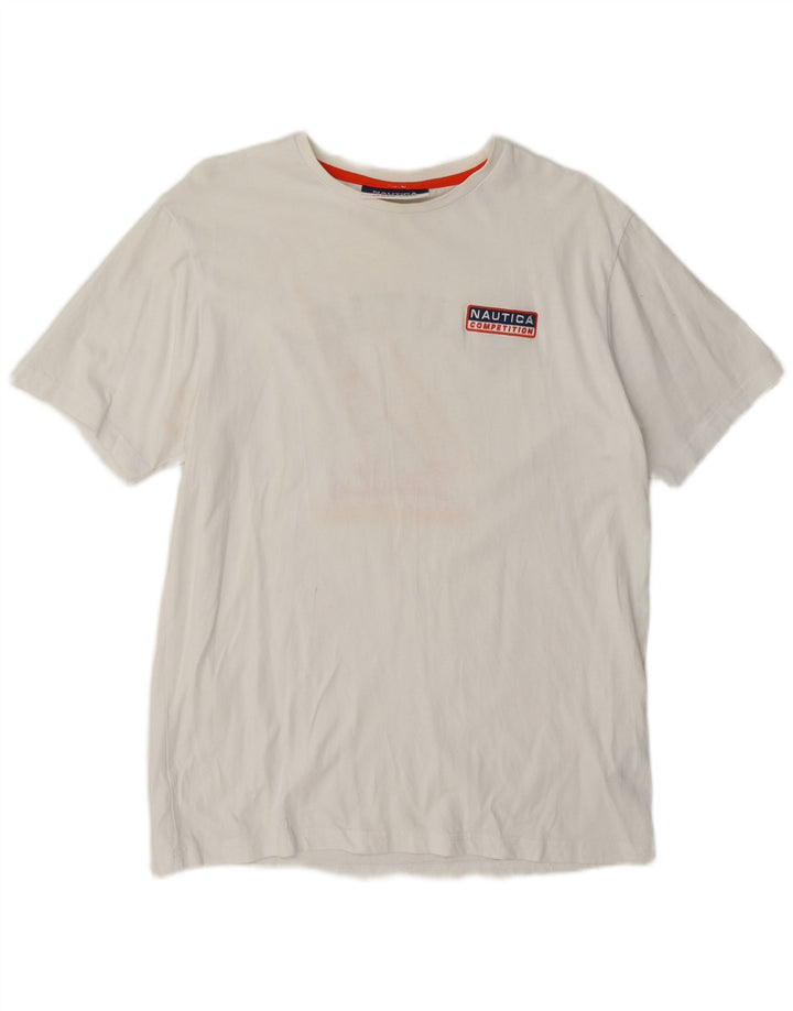 T-shirt grafica da uomo Nautica Top grande in cotone bianco