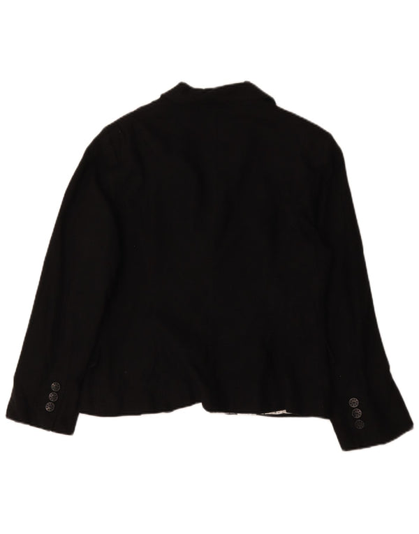 Giacca blazer a 5 bottoni da donna Marks & Spencer UK 14 grande lino nero