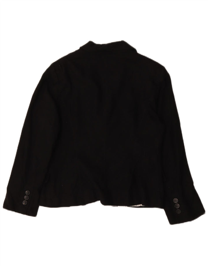 Giacca blazer a 5 bottoni da donna Marks & Spencer UK 14 grande lino nero