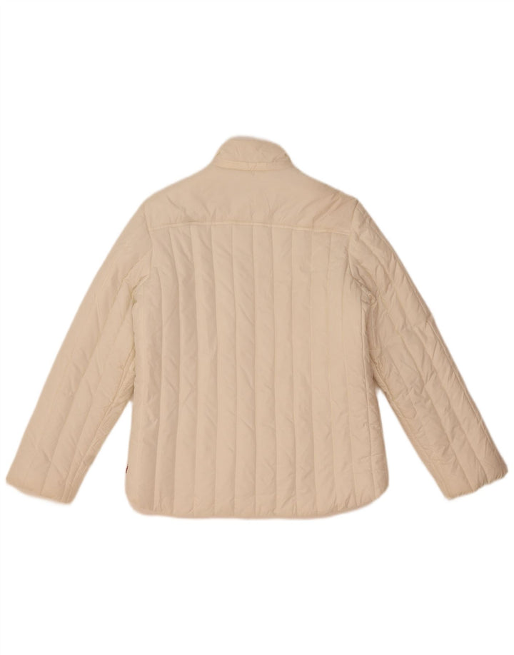 FILA Womens Padded Jacket UK 10 Small Off White Polyester