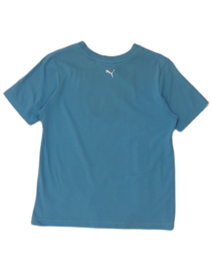 T-shirt grafica da donna Puma Top UK 12 cotone blu medio