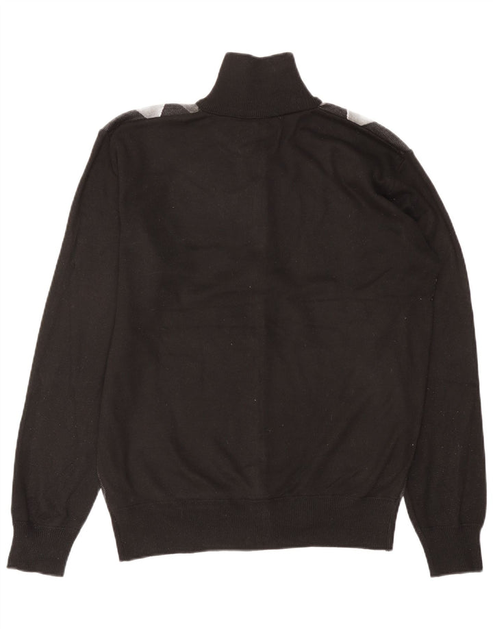 Maglione cardigan da uomo Pierre Cardin grande poliestere nero a rombi/diamante