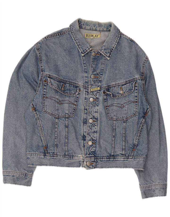 Giacca in denim da uomo Replay UK 38 cotone blu medio