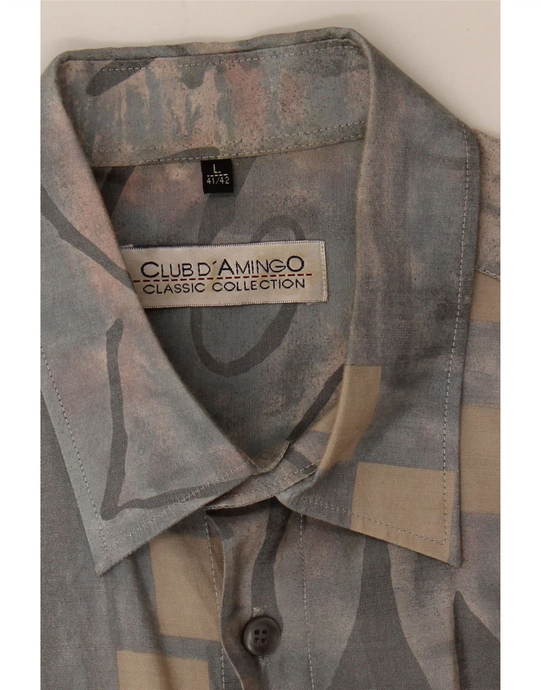 CLUB D'AMINGO Mens Shirt Size 41/42 Large Multicoloured Geometric Vintage Club D'Amingo and Second-Hand Club D'Amingo from Messina Hembry 