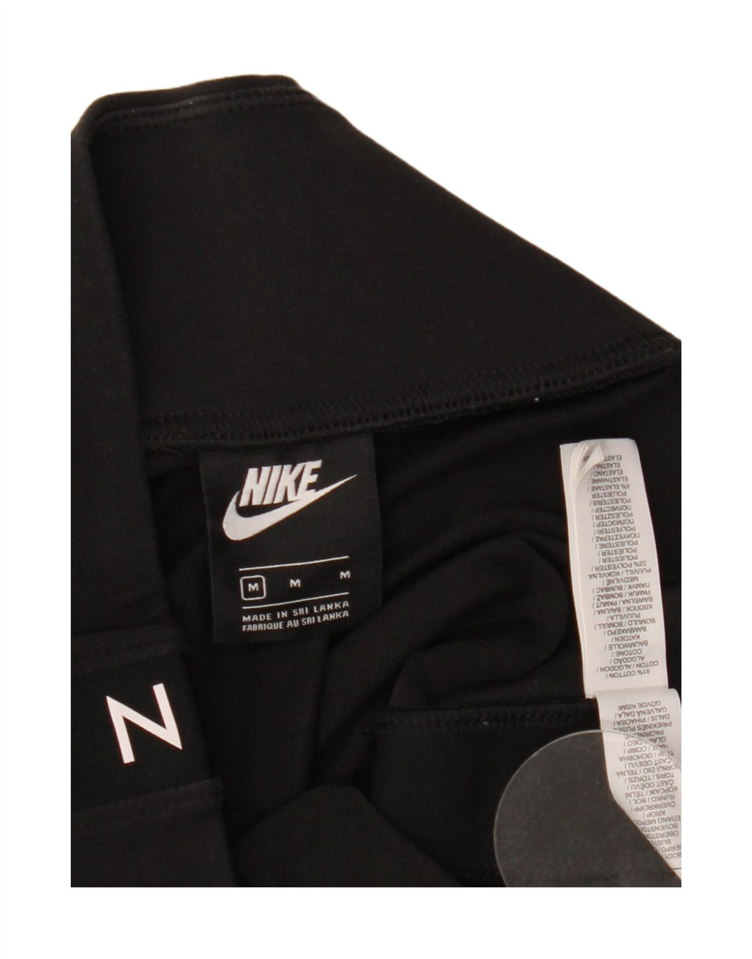 Leggings corti con grafica Nike da donna UK 14 cotone nero medio