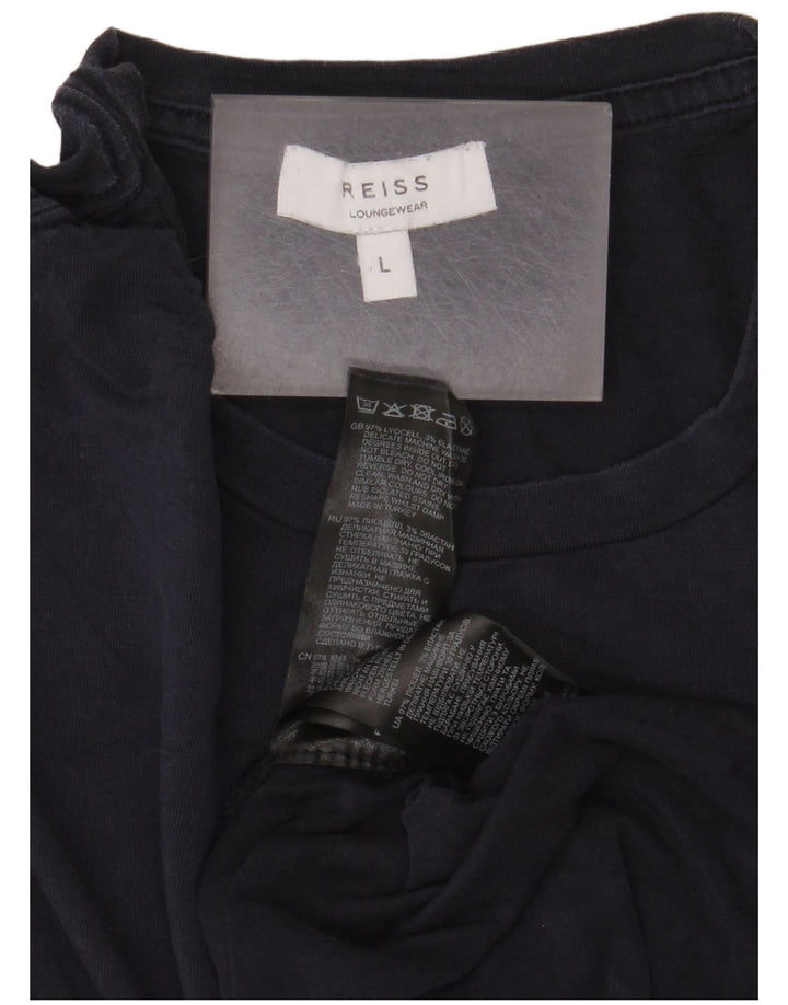 T-shirt da uomo Reiss Top Large in Lyocell blu navy