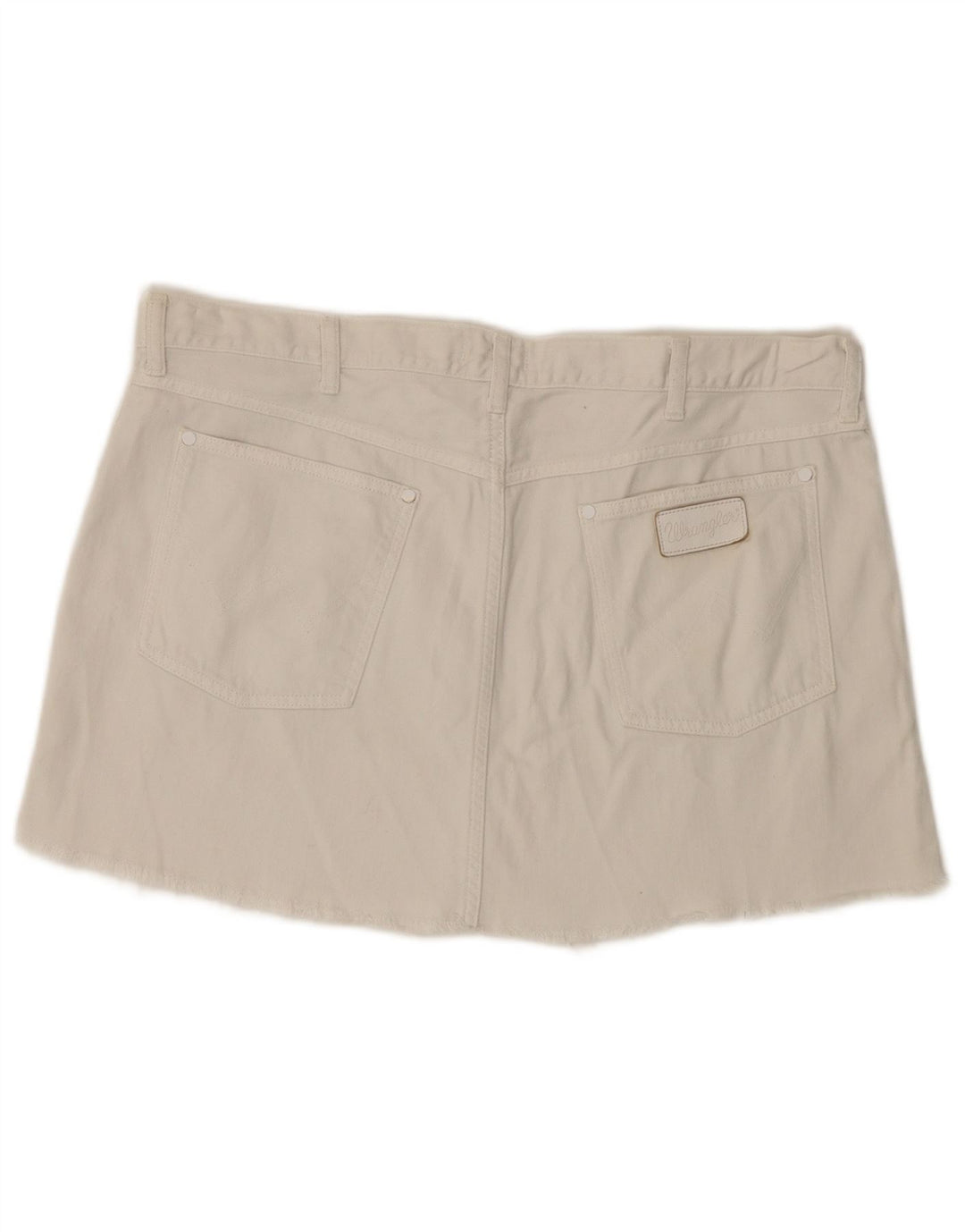 Mini gonna di jeans da donna Wrangler grande W36 in cotone bianco