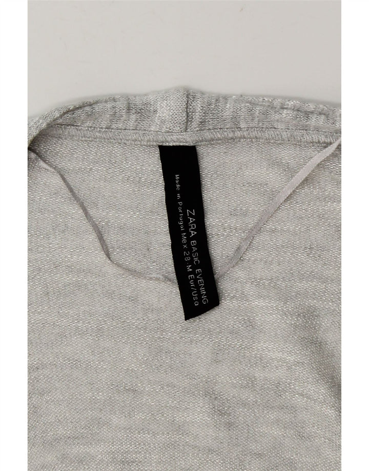 Maglione cardigan aperto da donna Zara UK 12 Grigio medio
