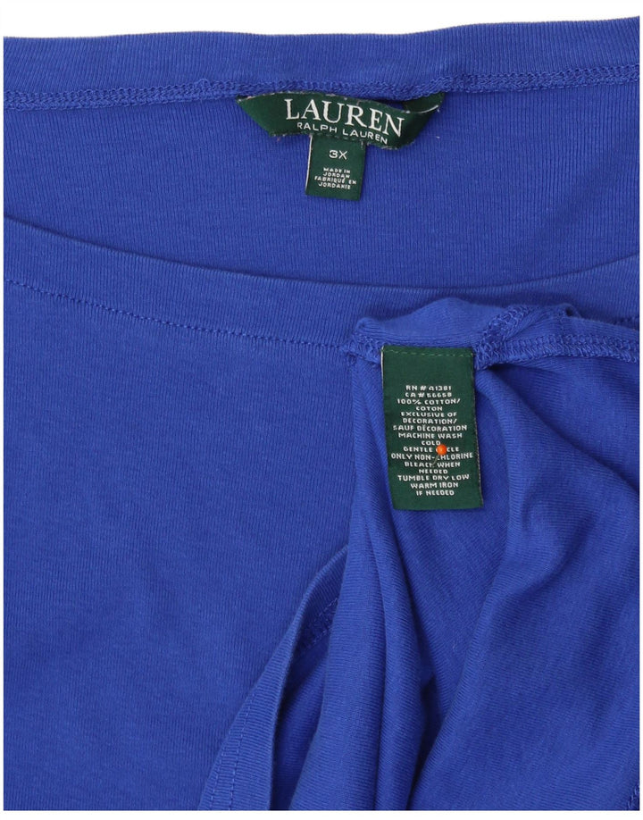 T-shirt da donna RALPH LAUREN Top UK 22 3XL cotone blu