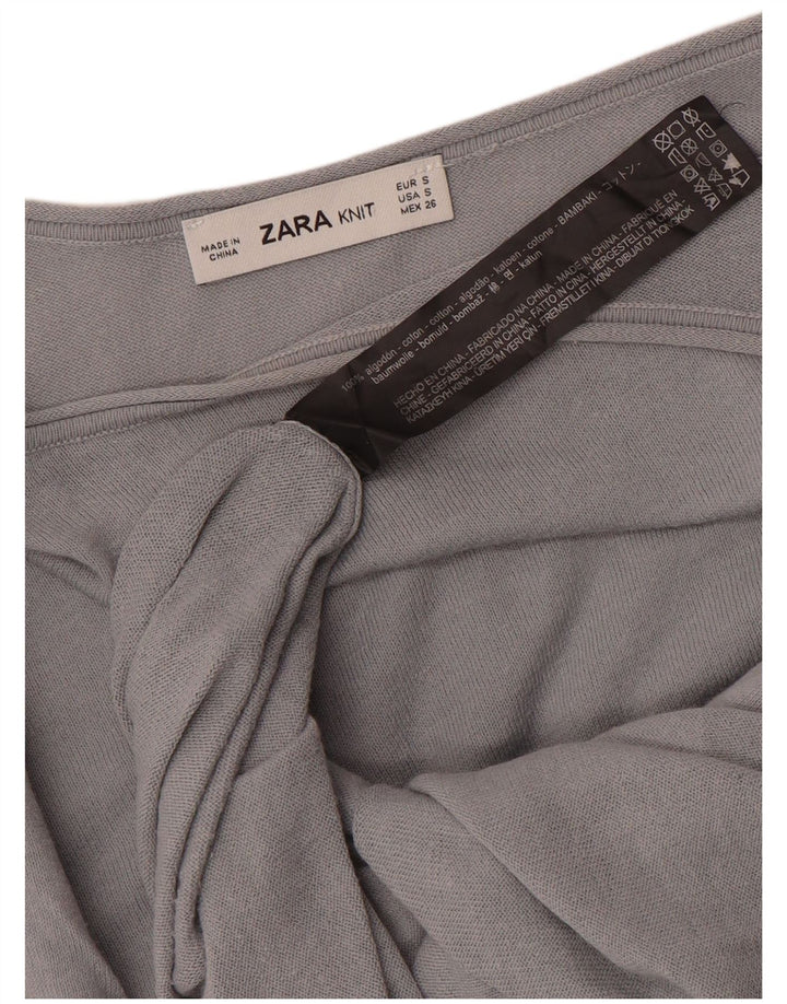 Blusa oversize da donna Zara Top UK 10 piccolo cotone grigio