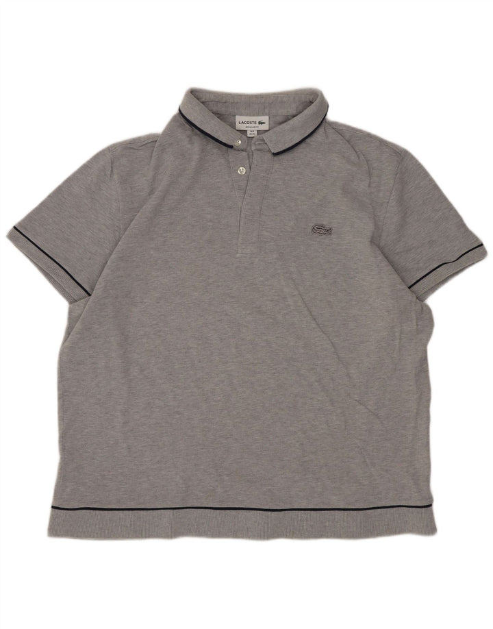 Polo da uomo vestibilità regolare Lacoste taglia 6 XL in cotone grigio