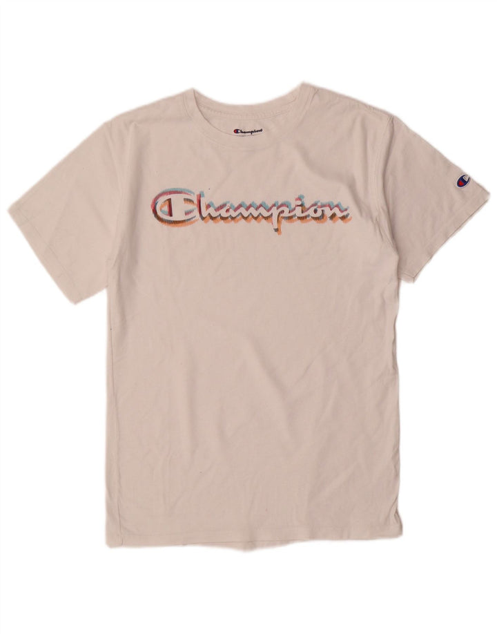 T-shirt grafica da donna Champion Top UK 10 piccola bianca
