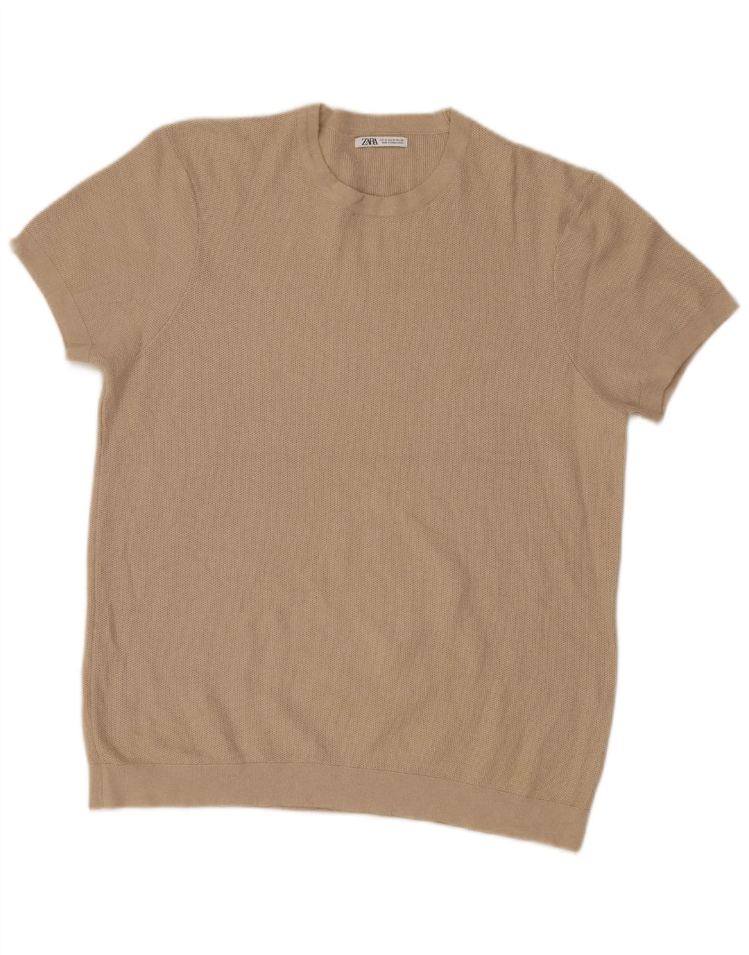 Maglione Zara da uomo girocollo a maniche corte beige medio