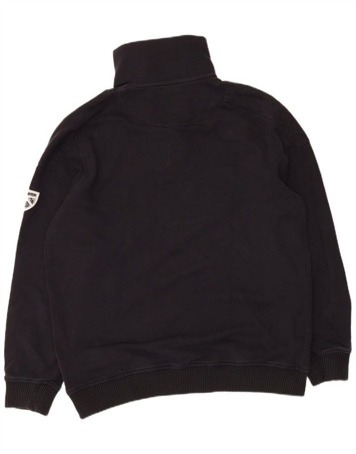 Felpa Bugatti da uomo con zip e collo, maglione XL, cotone nero
