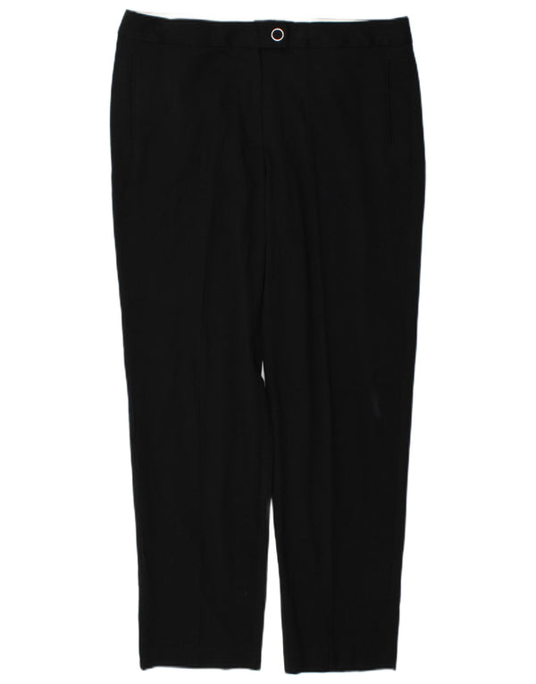 Pantaloni casual a vita alta da donna Marks & Spencer UK 14 Large W34 L30 Neri