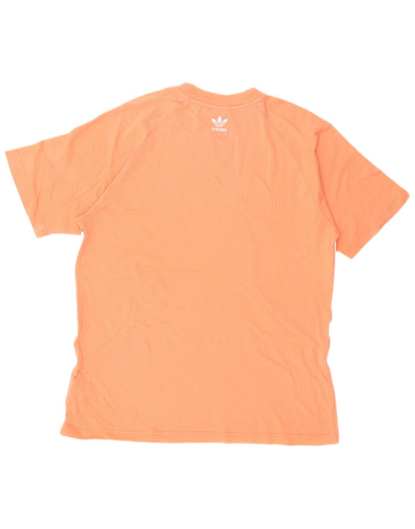 T-shirt grafica da uomo Adidas Top in cotone arancione medio