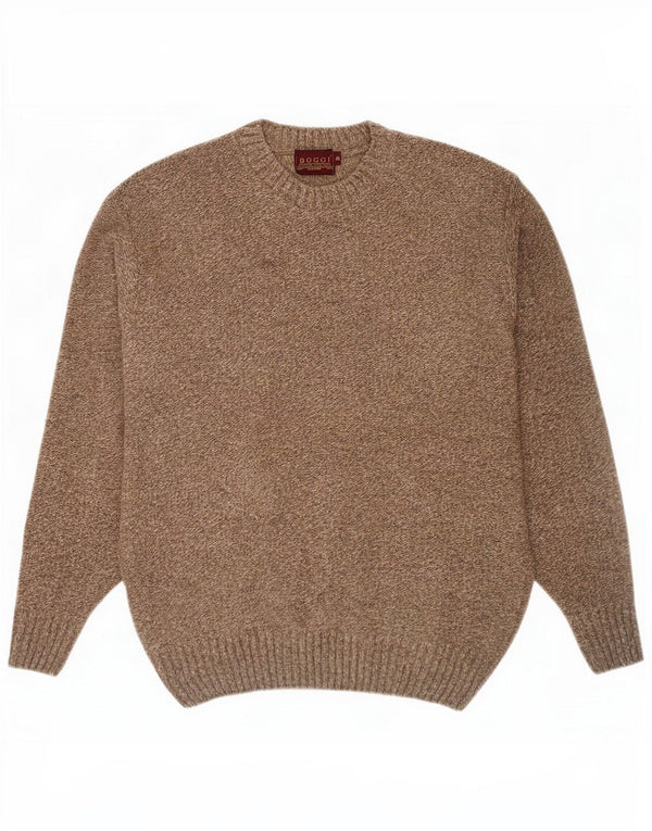 Maglione maglione girocollo da uomo Boggi taglia 42 grande lana screziata kaki