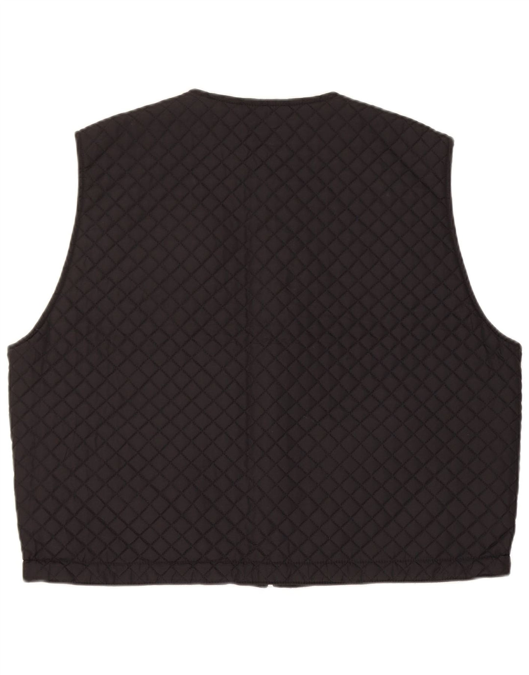 Gilet trapuntato reversibile oversize da donna vintage UK 12 nylon nero medio