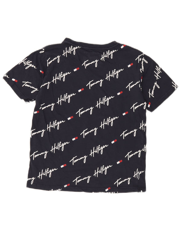 T-shirt grafica per ragazzi Tommy Hilfiger Top 12-13 anni in cotone blu navy