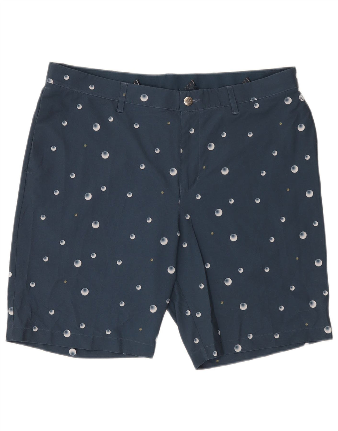 Pantaloncini chino da uomo Adidas W36 Large in poliestere maculato blu navy