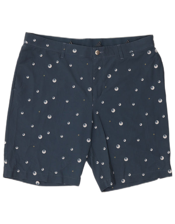 Pantaloncini chino da uomo Adidas W36 Large in poliestere maculato blu navy