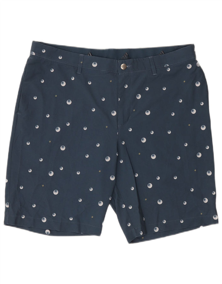 Pantaloncini chino da uomo Adidas W36 Large in poliestere maculato blu navy