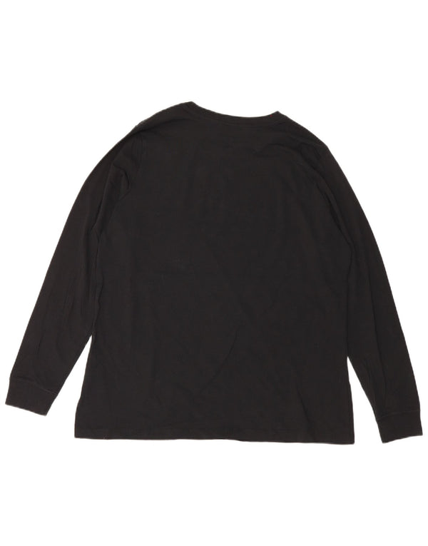 Top grafico da donna Nike manica lunga UK 18 XL cotone nero