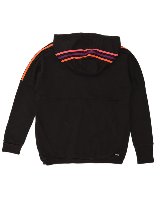 Maglione con cappuccio e zip Adidas Climalite da donna UK 12/14 Cotone nero medio