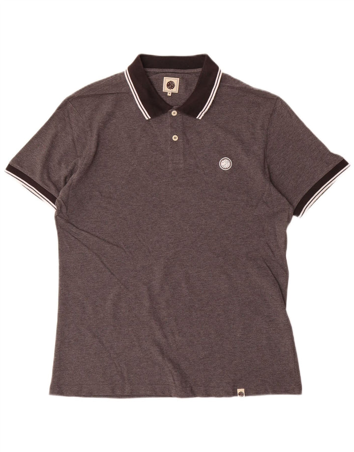 Polo da uomo Pretty Green in cotone grigio medio