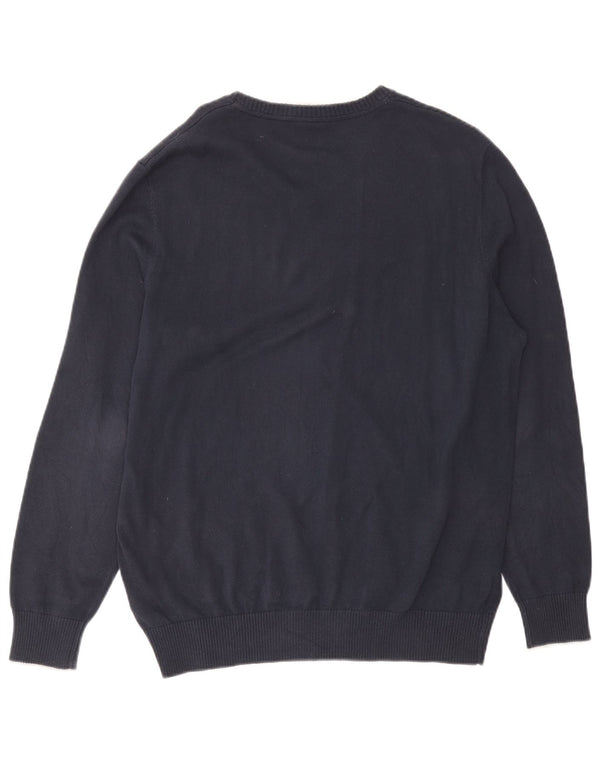 Timberland Maglione da uomo con scollo a V vestibilità regolare, grande cotone blu navy