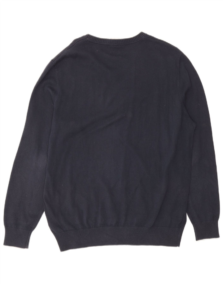 Timberland Maglione da uomo con scollo a V vestibilità regolare, grande cotone blu navy