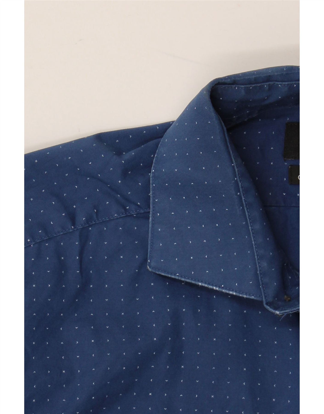 CALVIN KLEIN JEANS Camicia Uomo Taglia 33/32 15 1/2 Medio Blu Maculato