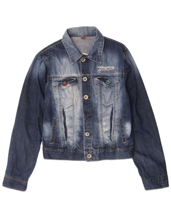 Giacca in denim grafico da donna Vingino con lavaggio acido UK 6 XS Blu