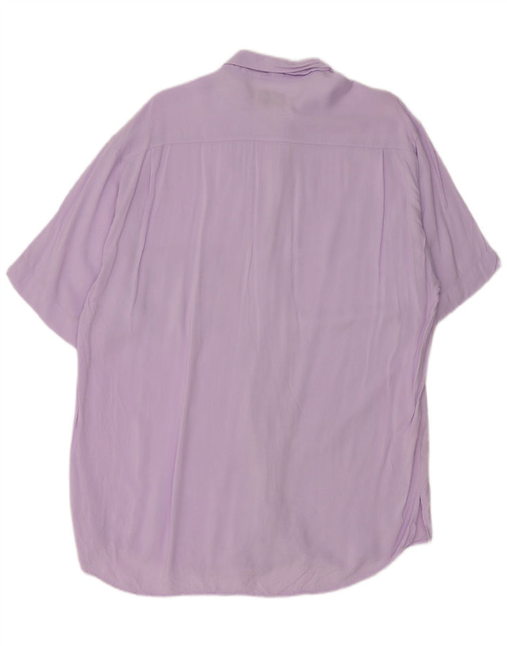 Camicia da uomo a maniche corte Stefanel Large in viscosa viola