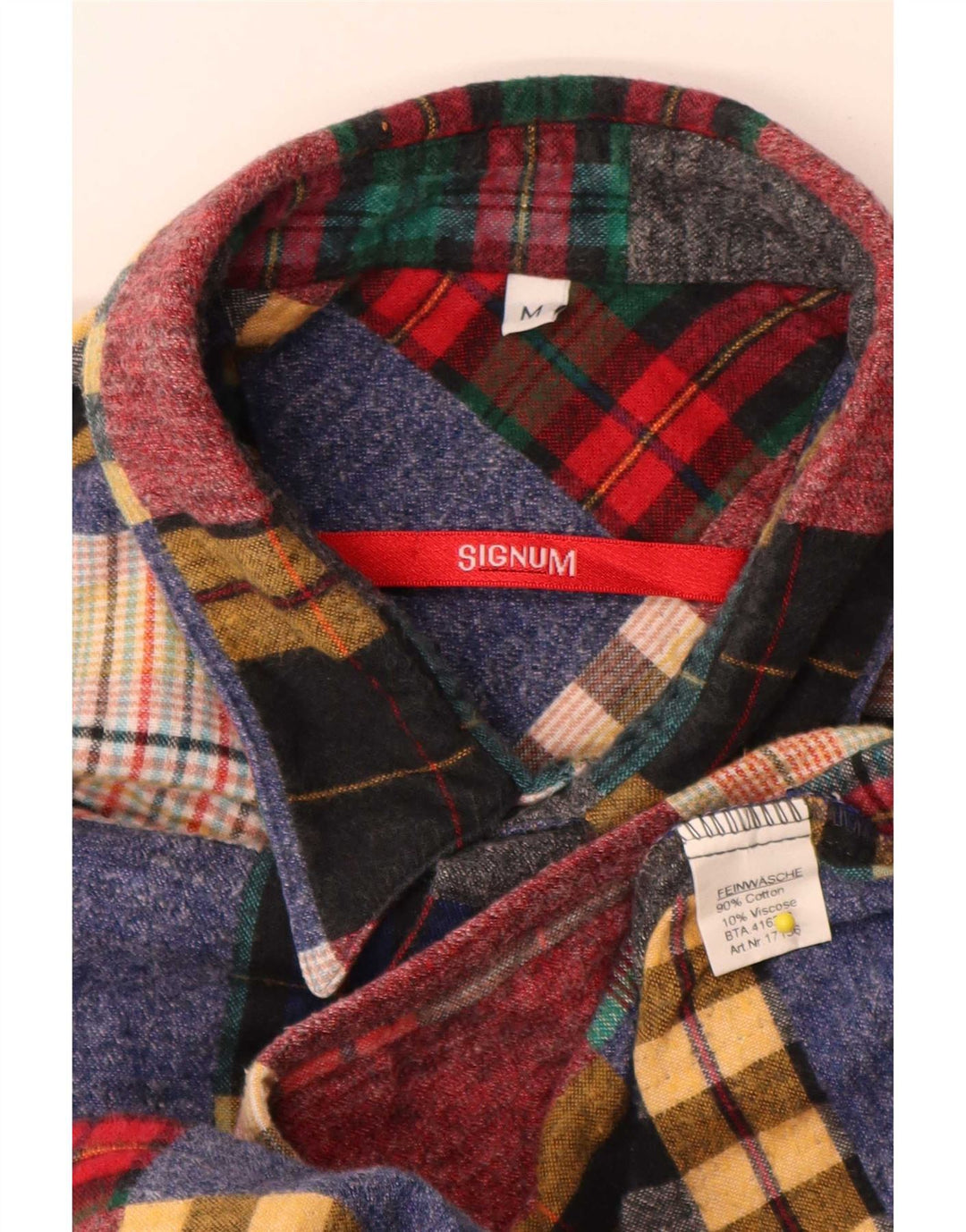 Camicia da uomo in flanella Signum, cotone a quadri multicolore medio