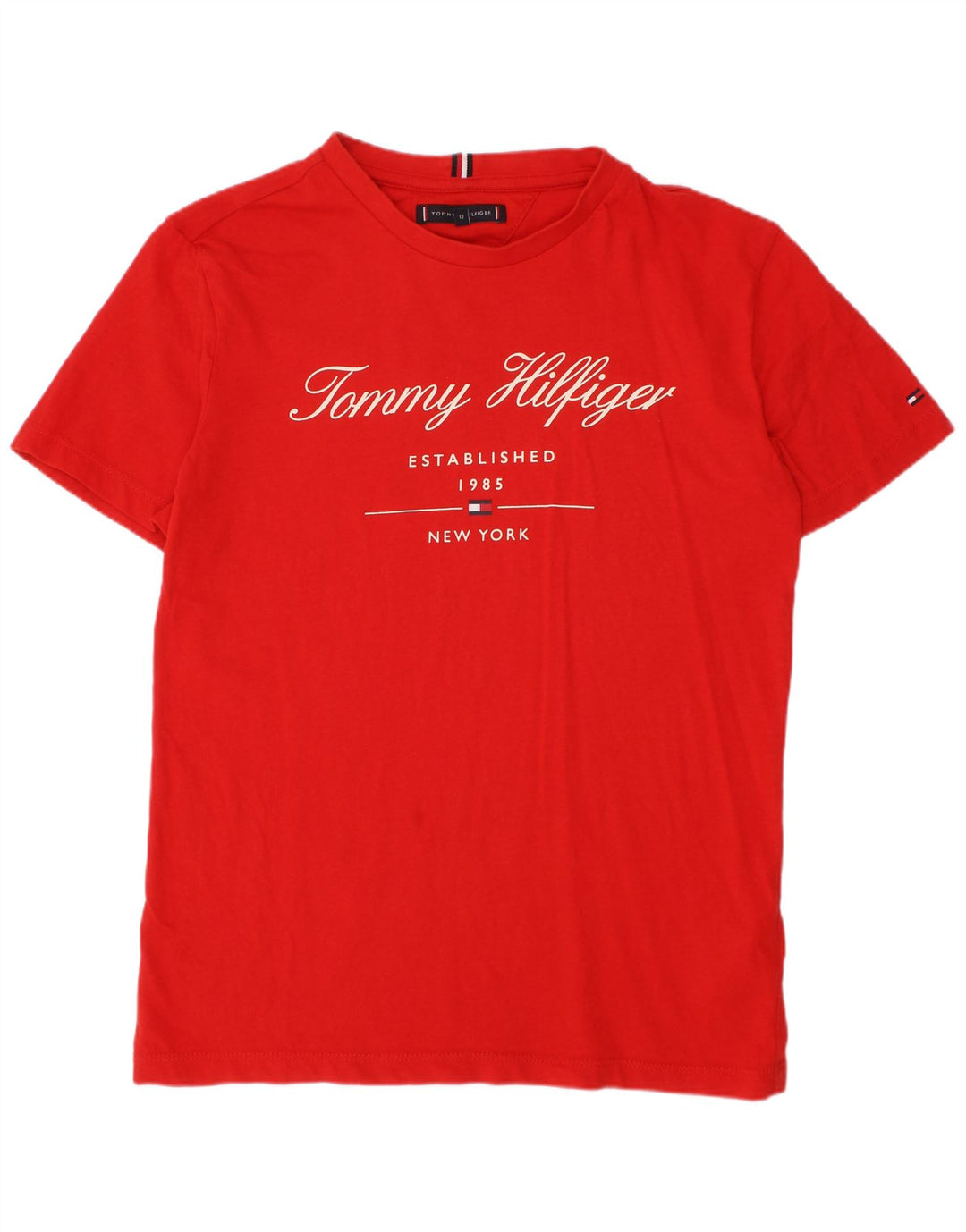TOMMY HILFIGER T-shirt grafica per ragazzi 11-12 anni in cotone rosso