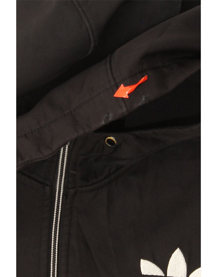 Felpa con cappuccio e zip Adidas da uomo XS in poliestere nero