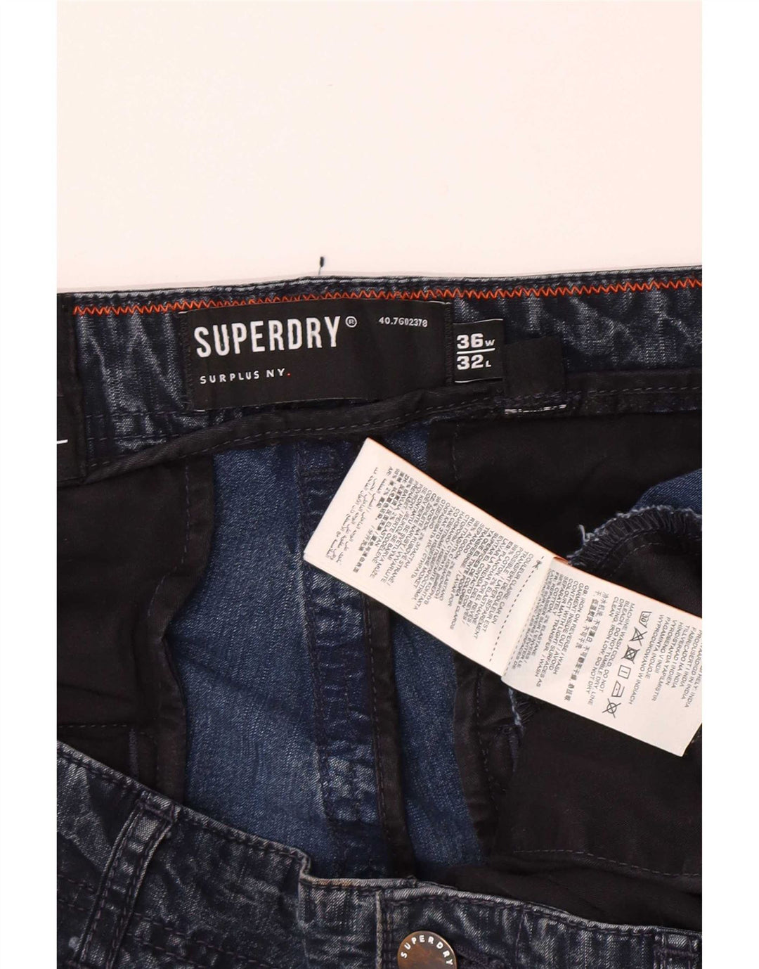 Jeans cargo slim da uomo Superdry W36 L32 cotone blu