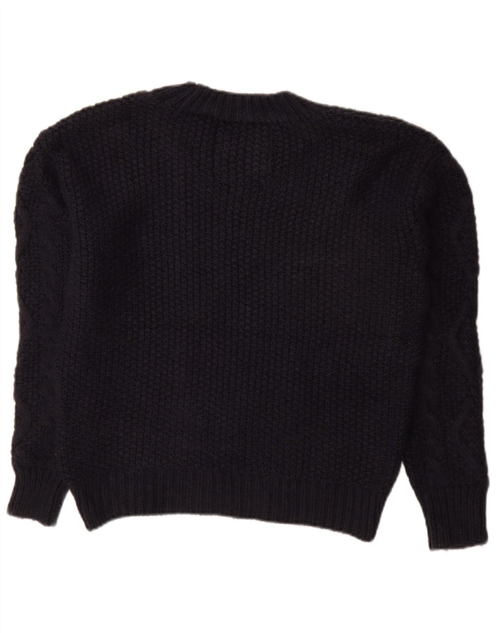 Maglione maglione oversize da donna con scollo a barca SUPERDRY UK 8 piccolo blu navy