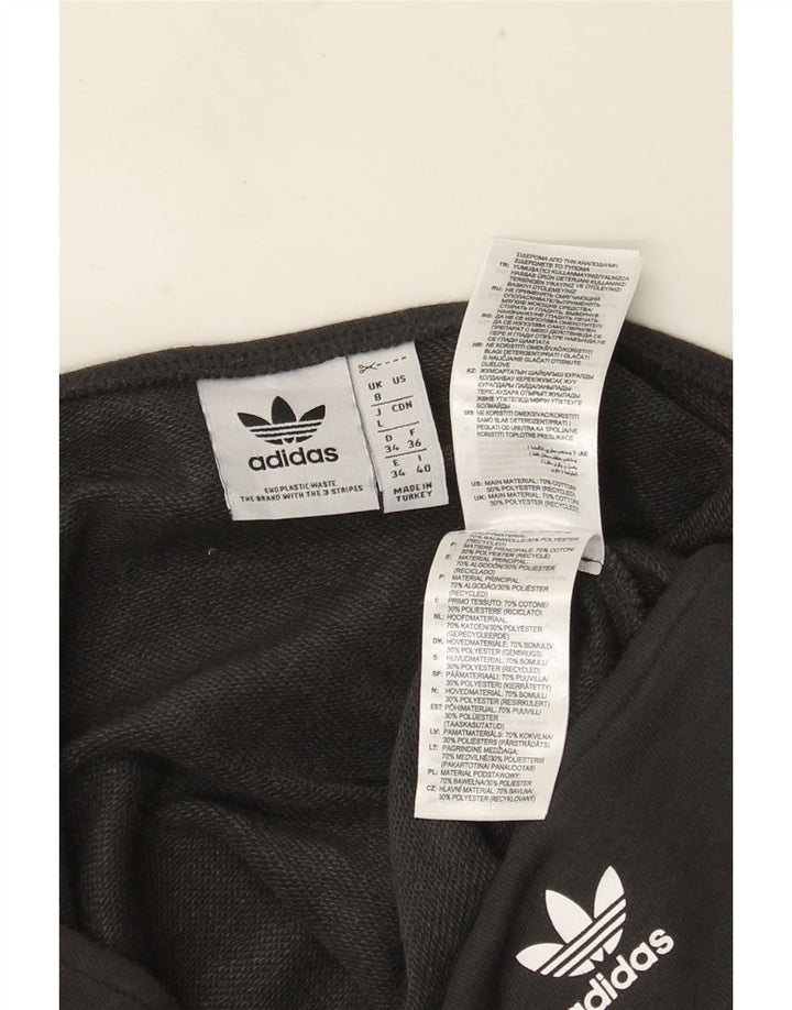 Felpa corta oversize da donna Adidas UK 8 piccola nera