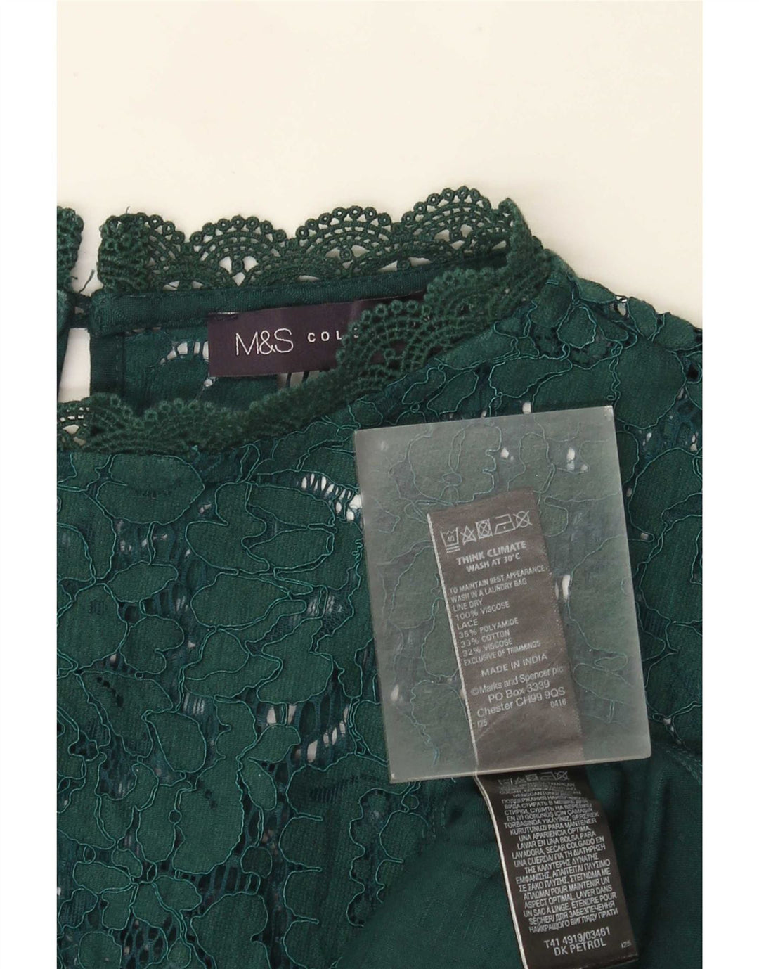 Top camicetta da donna Marks & Spencer UK 22 3XL viscosa verde