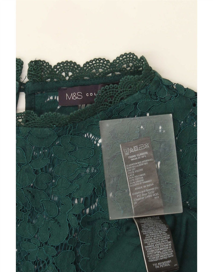Top camicetta da donna Marks & Spencer UK 22 3XL viscosa verde
