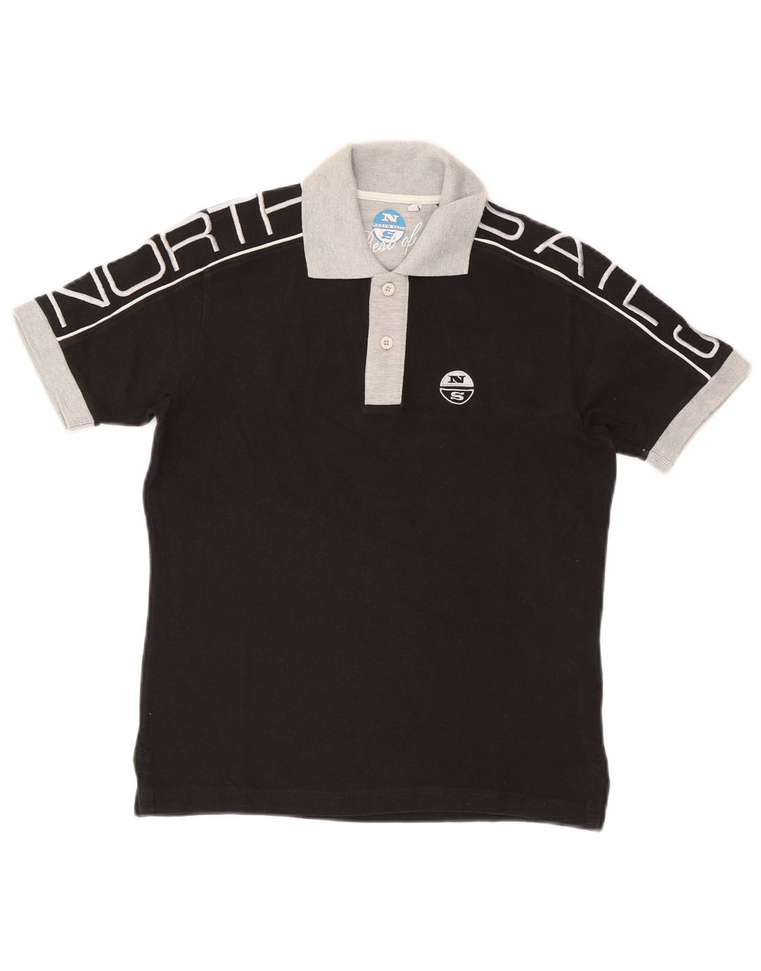 Polo da rugby grafica da uomo North Sails piccola in cotone nero