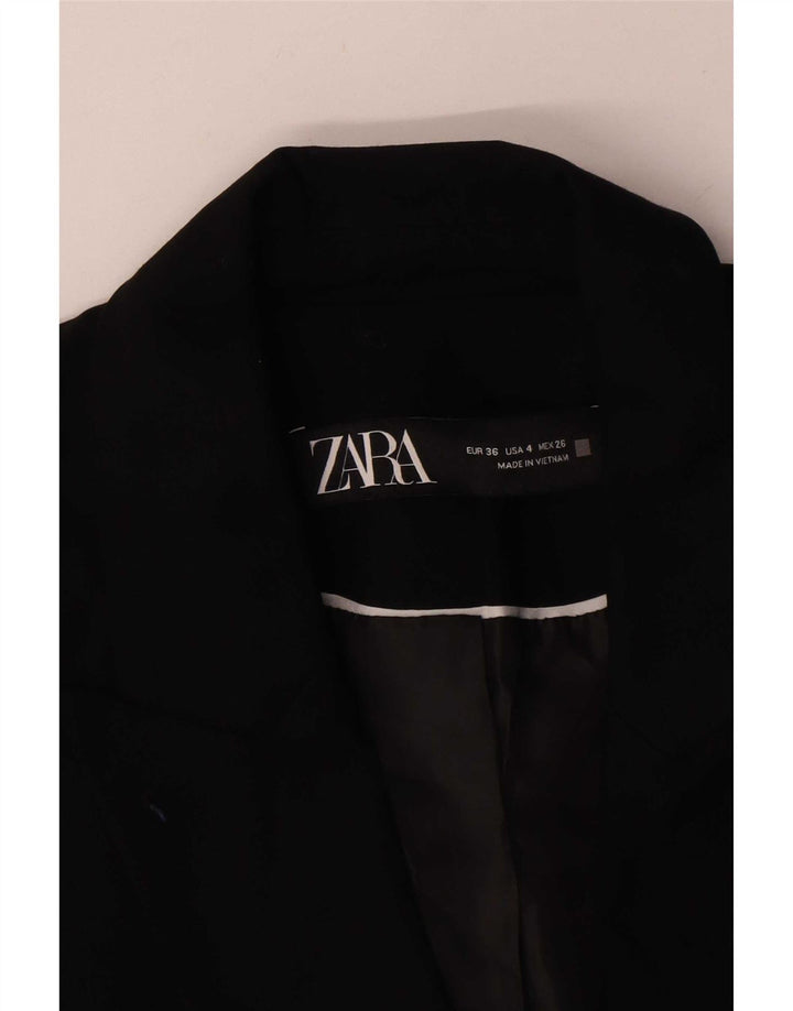 Giacca blazer a 1 bottone da donna Zara UK 36 piccola poliestere nero